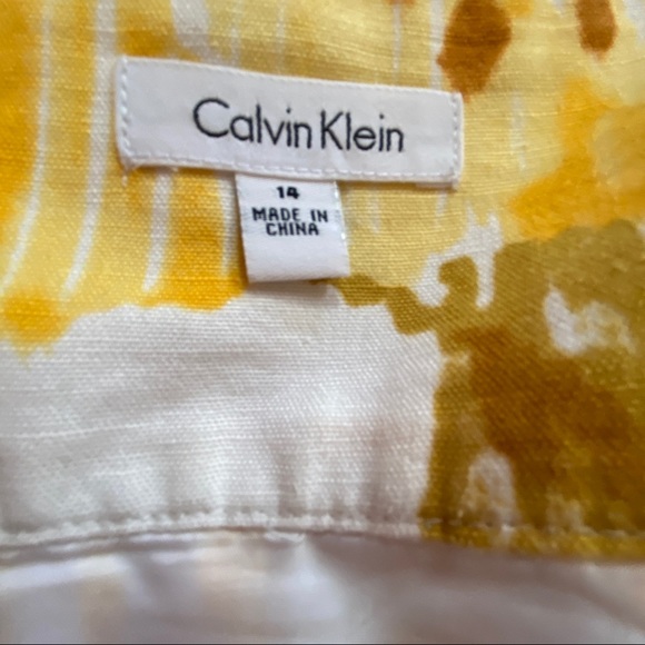 Calvin Klein Sz 14, Spring Floral Skirt, YELLOW - Picture 4 of 5